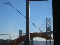 Bay Bridge, seen from the N-Judah. That's Claes Oldenburg in the foreground.